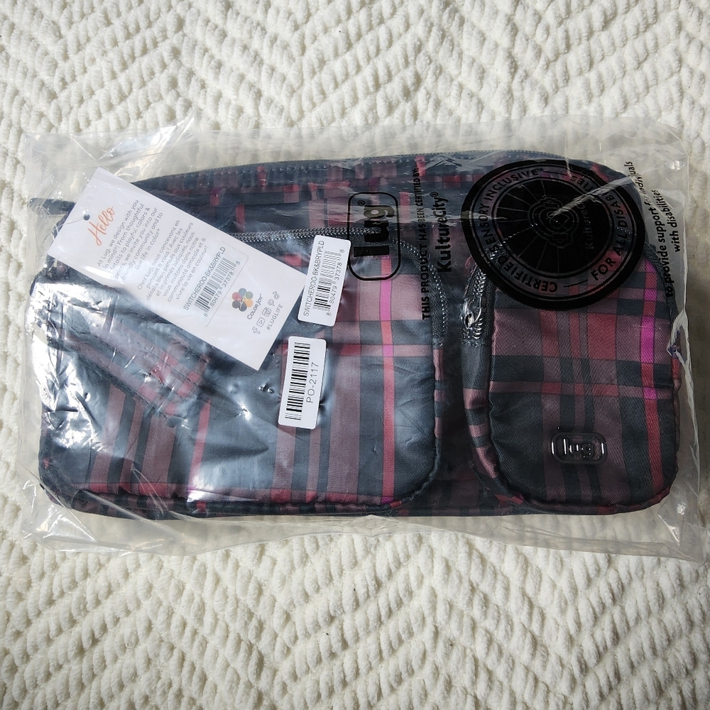 LUG Switcheroo Crossbody Bag - Black & Berry Plaid - Picture 5 of 6